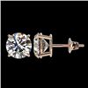 Image 2 : 2.57 CTW Certified H-SI/I Quality Diamond Solitaire Stud Earrings 10K Rose Gold - REF-435Y2K - 36678