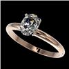 Image 1 : 1 CTW Certified VS/SI Quality Oval Diamond Solitaire Ring 10K Rose Gold - REF-297F2N - 32895