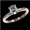 Image 2 : 1 CTW Certified VS/SI Quality Oval Diamond Solitaire Ring 10K Rose Gold - REF-297F2N - 32895