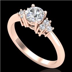 0.75 CTW VS/SI Diamond Ring 18K Rose Gold - REF-131T3M - 36933