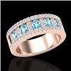 Image 2 : 2 CTW Topaz & Micro Pave VS/SI Diamond Designer Inspired Band Ring 10K Rose Gold - REF-60M4H - 20818