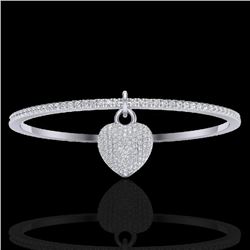 3.50 CTW Eternity Micro Pave VS/SI Diamond Eternity Bangle 14K White Gold - REF-259Y6K - 20037