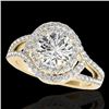 Image 1 : 1.9 CTW H-SI/I Certified Diamond Solitaire Halo Ring 10K Yellow Gold - REF-209M3H - 34389