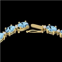 49.85 CTW Aquamarine & VS/SI Certified Diamond Eternity Necklace 10K Yellow Gold - REF-494X2T - 2950