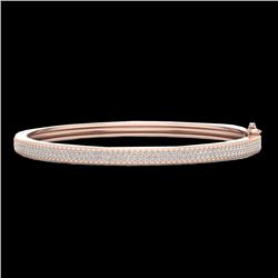 1.50 CTW Micro Pave VS/SI Diamond Bangel Bracelet 14K Rose Gold - REF-176K2W - 20033