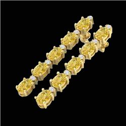 15.47 CTW Citrine & VS/SI Certified Diamond Tennis Earrings 10K Yellow Gold - REF-75T6M - 29477