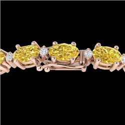 25.8 CTW Citrine & VS/SI Certified Diamond Eternity Bracelet 10K Rose Gold - REF-118M4H - 29448