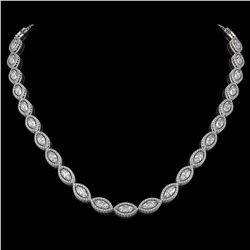 24.42 CTW Marquise Diamond Designer Necklace 18K White Gold - REF-4479H3A - 42650