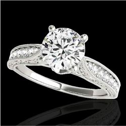 1.21 CTW H-SI/I Certified Diamond Solitaire Antique Ring 10K White Gold - REF-161Y8K - 34720