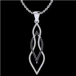 0.80 CTW Micro Pave Black & VS/SI Diamond Necklace 14K White Gold - REF-78W2F - 20385