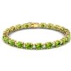 Image 1 : 26.3 CTW Peridot & VS/SI Certified Diamond Bracelet Gold 10K Yellow Gold - REF-174W4F - 29458