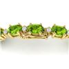 Image 4 : 26.3 CTW Peridot & VS/SI Certified Diamond Bracelet Gold 10K Yellow Gold - REF-174W4F - 29458