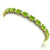 Image 5 : 26.3 CTW Peridot & VS/SI Certified Diamond Bracelet Gold 10K Yellow Gold - REF-174W4F - 29458