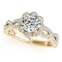 1.69 CTW Certified VS/SI Diamond Solitaire Halo Ring 18K Yellow Gold - REF-411K3W - 26822