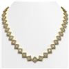Image 1 : 31.92 CTW Princess Cut Diamond Designer Necklace 18K Yellow Gold - REF-5920A2X - 42850