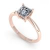 Image 2 : 1.01 CTW Princess Cut VS/SI Diamond Engagement Designer Ring 14K Rose Gold - REF-297Y2K - 32165