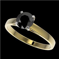 1.08 CTW Fancy Black VS Diamond Solitaire Engagement Ring 10K Yellow Gold - REF-29K3W - 36515