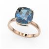 Image 2 : 6 CTW London Blue Topaz Designer Inspired Solitaire Engagement Ring 14K Rose Gold - REF-31N6Y - 2218