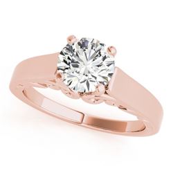 1.25 CTW Certified VS/SI Diamond Solitaire Ring 18K Rose Gold - REF-488T2M - 27787