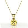 Image 2 : 1.50 Cushion Cut CTW Citrine Designer Solitaire Necklace 18K Yellow Gold - REF-24M2H - 21939