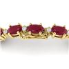 Image 4 : 23.5 CTW Ruby & VS/SI Certified Diamond Eternity Bracelet 10K Yellow Gold - REF-143T6M - 29376