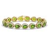 Image 1 : 16.08 CTW Peridot & Diamond Halo Bracelet 10K Yellow Gold - REF-312N2Y - 41119