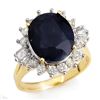 Image 1 : 8.99 CTW Blue Sapphire & Diamond Ring 14K Yellow Gold - REF-141A8X - 12917