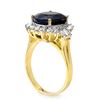 Image 2 : 8.99 CTW Blue Sapphire & Diamond Ring 14K Yellow Gold - REF-141A8X - 12917