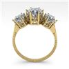 Image 4 : 2.0 CTW Past Present Future Certified VS/SI Cushion Diamond Ring 18K Yellow Gold - REF-414W2F - 3592