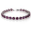 Image 1 : 12.0 CTW Amethyst Bracelet 10K White Gold - REF-42X2T - 10348