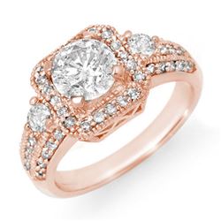 2.0 CTW Certified VS/SI Diamond Ring 14K Rose Gold - REF-531F3N - 14545