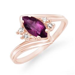 0.48 CTW Amethyst & Diamond Ring 10K Rose Gold - REF-12F5N - 12792