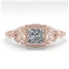 Image 1 : 0.50 CTW VS/SI Princess Diamond Solitaire Engagement Ring Deco 18K Rose Gold - REF-113W8F - 36023