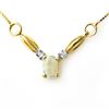 Image 1 : 1.30 CTW Opal & Diamond Necklace 10K Yellow Gold - REF-21N6Y - 12585