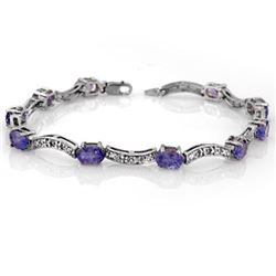 4.25 CTW Tanzanite & Diamond Bracelet 10K White Gold - REF-51N3Y - 10372