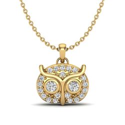 0.17 CTW Micro Pave VS/SI Diamond Necklace 18K Yellow Gold - REF-28Y5K - 20384