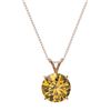 Image 4 : 2.50 CTW Certified Intense Yellow SI Diamond Solitaire Necklace 10K Rose Gold - REF-687M2H - 33249
