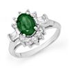 Image 1 : 1.74 CTW Emerald & Diamond Ring 10K White Gold - REF-54W5F - 13250