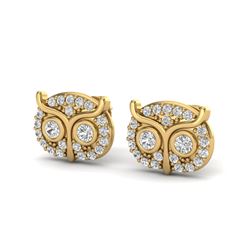 0.35 CTW Micro Pave VS/SI Diamond Earrings 18K Yellow Gold - REF-35H8A - 20091