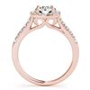 Image 2 : 1.1 CTW Certified VS/SI Diamond Solitaire Halo Ring 18K Rose Gold - REF-148W2F - 26258