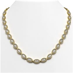 28.12 CTW Marquise Diamond Designer Necklace 18K Yellow Gold - REF-5219M3H - 42742