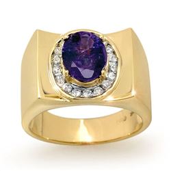 2.83 CTW Tanzanite & Diamond Men's Ring 10K Yellow Gold - REF-83N8Y - 13486