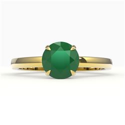 2 CTW Emerald Designer Inspired Solitaire Engagement Ring 18K Yellow Gold - REF-34A2X - 22221