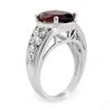 Image 2 : 6.15 CTW Garnet & Diamond Ring 10K White Gold - REF-40F2N - 11010