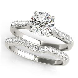 1.48 CTW Certified VS/SI Diamond Solitaire 2Pc Wedding Set 14K White Gold - REF-377Y6K - 31580