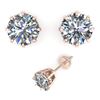 Image 2 : 1.0 CTW VS/SI Diamond Stud Solitaire Earrings 18K Rose Gold - REF-178W2F - 35663