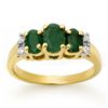 Image 1 : 1.08 CTW Emerald & Diamond Ring 14K Yellow Gold - REF-29M3H - 13662