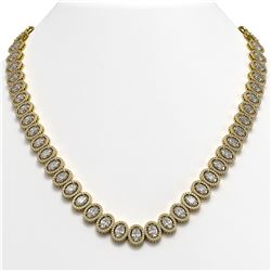 42.56 CTW Oval Diamond Designer Necklace 18K Yellow Gold - REF-7835Y8K - 42814