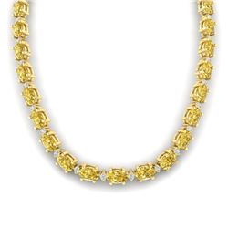 46.5 CTW Citrine & VS/SI Certified Diamond Eternity Necklace 10K Yellow Gold - REF-226A2X - 29421