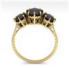 Image 4 : 2 CTW Past Present Future Black Diamond Ring 18K Yellow Gold - REF-100M2H - 35779